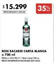 Disco Bacardi - ron carta blanca oferta