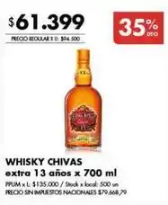 Disco Chivas regal - whisky chivas extra 13 años oferta