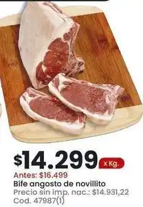 Coto Bife angosto de novillito cod. 47987(1) oferta