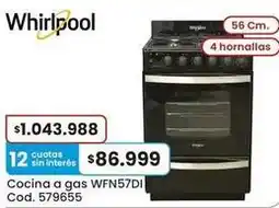 Coto Whirlpool - cocina a gas wfn57di oferta