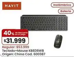 Coto Origen - teclado+mouse kb836wb oferta