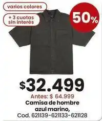 Camisa de hombre azul marino, cod. 621139-621133-621128