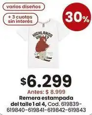 Coto Remera estampada del talle 1 al 4, cod. 619839-619840-619841-619842-619843 oferta