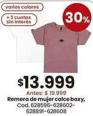 Coto Remera de mujer calce boxy, cod. 628596-628602-628891-628608 oferta