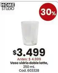 Coto Vaso vidrio doble latte, 250 ml. cod. 603328 oferta
