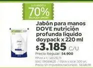 Jumbo Dove - jabón para manos nutrición profunda líquido doypack oferta