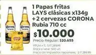 Jumbo Corona - papas fritas + cervezas oferta