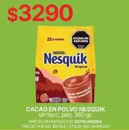 Supermercados Vea Nesquik - cacao en polvo oferta