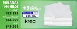Supermercados Vea Krea - sábanas 144 hilos oferta