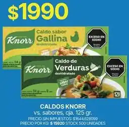 Supermercados Vea Knorr - caldo de gallina y verduras deshidratado oferta