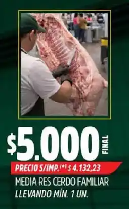 Supermercados Yaguar Media res cerdo familiar oferta