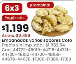 Coto Coto empanadas varios sabores oferta