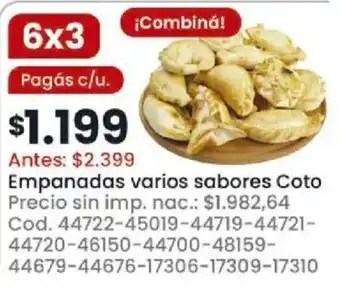 Coto empanadas varios sabores