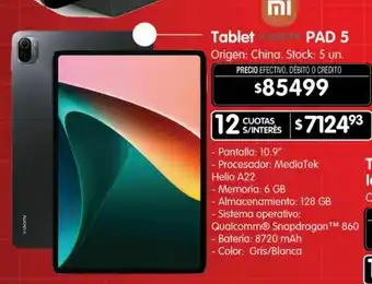 Disco Tablet xiaomi pad5 10.9" 6gb 128gb oferta