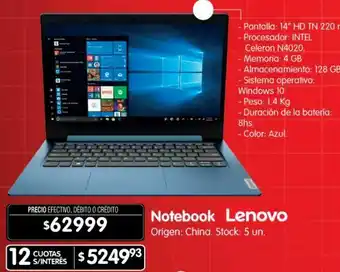 Disco Notebook lenovo 14" 4gb 128gb oferta