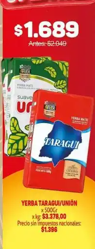 Makro Yerba taragui/unión oferta