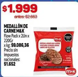 Makro M&k - medallón de carne oferta