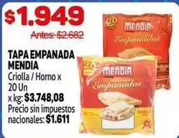 Makro Mendia - tapa empanada oferta
