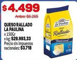 Makro La paulina - queso rallado oferta
