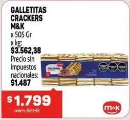 Makro M&k - galletitas crackers oferta