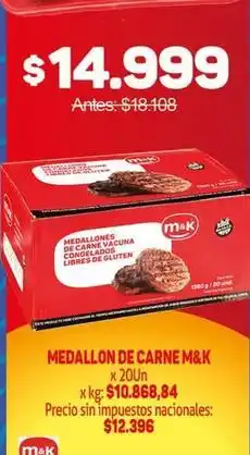 Makro M&k - medallon de carne oferta