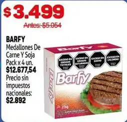 Makro Barfy - medallones de carne y soja pack x 4 un oferta