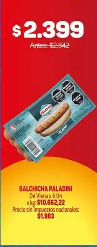 Makro Paladini - salchicha de viena oferta