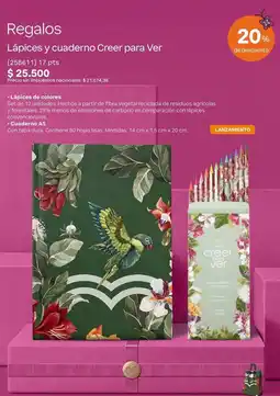 Natura Regalos lápices y cuaderno creer para ver oferta