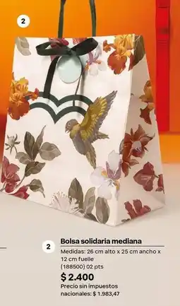 Natura Bolsa solidaria mediana oferta