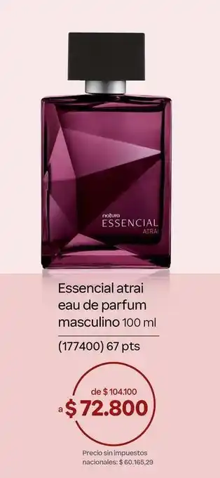 Natura - essencial atral eau de parfum masculino 100 ml