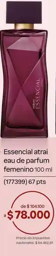 Natura Natura - essencial atrai eau de parfum feminino 100 ml oferta