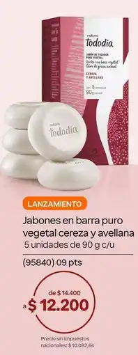 Natura Natura - jabones en barra puro vegetal cereza y avellana 5 unidades de 90 g c/u (95840) oferta
