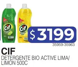Masivos Cif detergente bio active lima/ limon 500c oferta