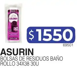 Masivos Asurin bolsas de residuos baño oferta