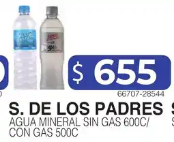 Masivos S. de los padres agua mineral sin gas 600c/ con gas 500c oferta