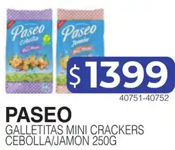 Masivos Paseo galletitas mini crackers cebolla/jamon oferta