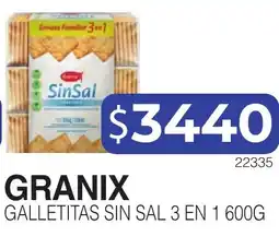Masivos Granix galletitas sin sal 3 en 1 oferta