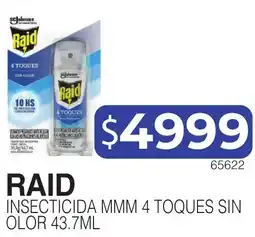 Masivos Raid insecticida mmm 4 toques sin olor oferta