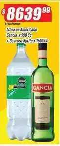 Supermercados Comodin Gancia - americano + gaseosa sprite oferta