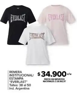 Carrefour Everlast remera institucional/estampa oferta