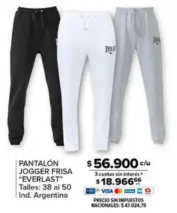 Carrefour Everlast pantalón jogger frisa oferta