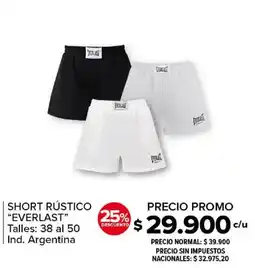 Carrefour Everlast short rústico oferta