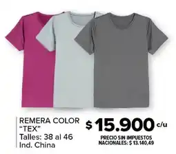 Carrefour Remera color "tex" oferta