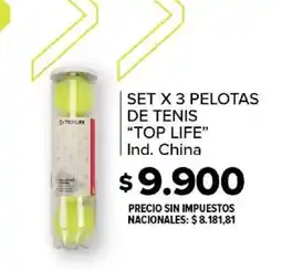 Carrefour Top life set x 3 pelotas de tenis oferta