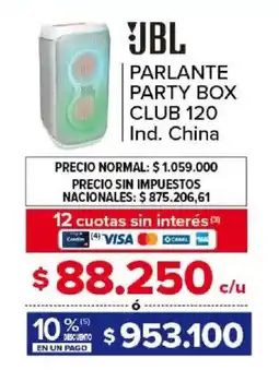 Carrefour Jbl parlante party box club 120 oferta