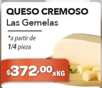El Milagro Mayorista Las Gemelas Queso Cremoso 1/4 pieza oferta