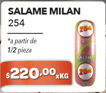 El Milagro Mayorista 254 Salame Milan 1/2 pieza oferta
