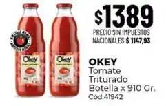 Diarco Okey - tomate triturado botella x 910 gr. cód:41942 oferta
