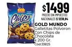 Diarco Gold mundo - galletitas polvoron con chips de chocolate cód:33825 oferta