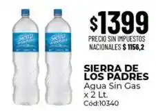 Diarco Sierra de los padres - agua sin gas x 2 lt. cód:10340 oferta